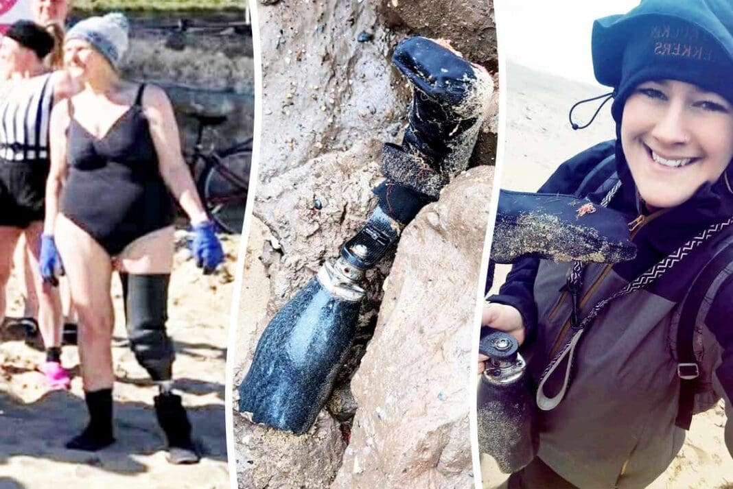 Womans Prosthetic Leg Swept Out to Sea Is Thrilled its Been Found 10 Months Later
